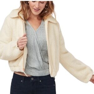 Lauren Conrad (LC) | Cream Sherpa Bomber Jacket Women’s Large